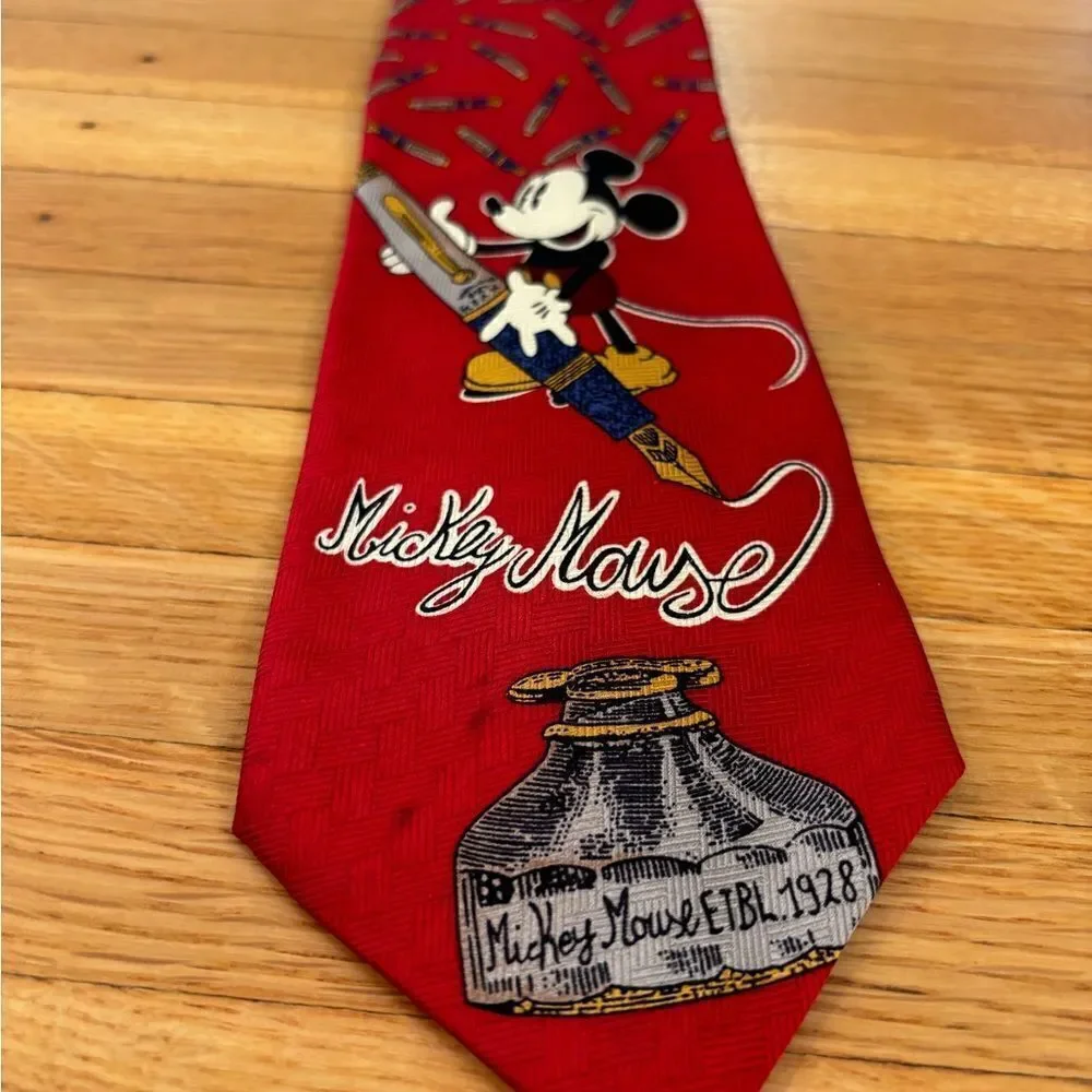Disney Store Mickey Mouse vintage red silk tie
